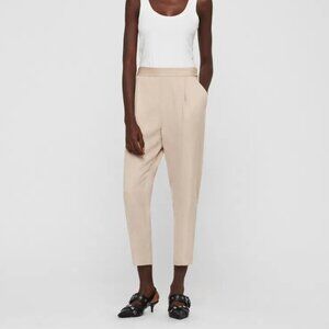 All Saints Alva Trousers Tapered Pant sz 4 Relaxed Blush Pink Ankle Crop Pockets